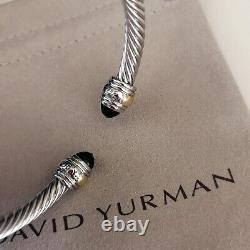 Bracelet Câble Classique David Yurman 5mm Sterling Silver Black Onyx Cuff Bangle M