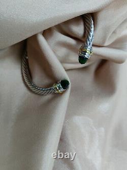 Bracelet Câble David Yurman 5mm Sterling Silver Avec Black Onyx Cuff Bangle M