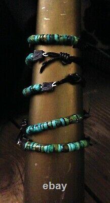 Bracelet De Manchette Turquoise & Sterling Silver Dark Brown Sundance Leather