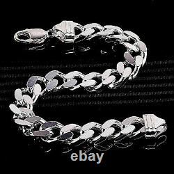 Bracelet En Argent Lourd Pour Homme 9 Curb Chain Gift 925 Sterling 2 Once Gents Gift