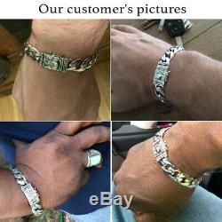 Bracelet Homme Argent 925 Massif Lourd Classique Taille 7,5 8,5 10,5 Lien 11