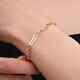 Bracelet De Chaîne De Trombone En Diamant Synthétique Rond De 1,99 Ct Plaqué Or Jaune 14 Carats
