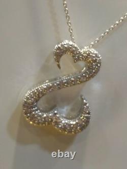 Cœurs Ouverts De Jane Seymour 1.10 Ct Diamant En Sterling Silver Pendentif Collier