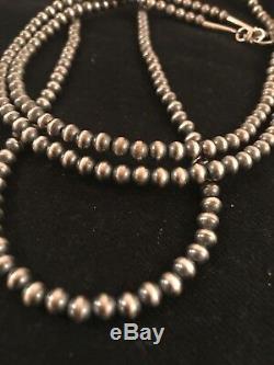 Collier De Perles De Navajo Perles En Argent Sterling 48 1033