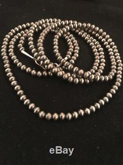 Collier De Perles De Navajo Perles En Argent Sterling 48 1033