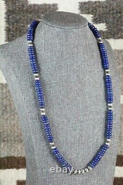 Collier Navajo Lapis & Sterling Silver
