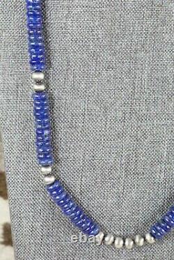 Collier Navajo Lapis & Sterling Silver