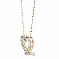 Collier Pendentif De Coeur Diamant De 1/4 Ct En Argent Sterling, 18