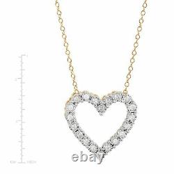 Collier Pendentif De Coeur Diamant De 1/4 Ct En Argent Sterling, 18
