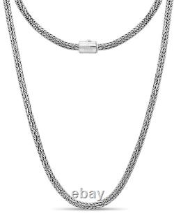 Collier en chaîne ronde en argent sterling Foxtail DEVATA 4mm FTT5240 taille 18