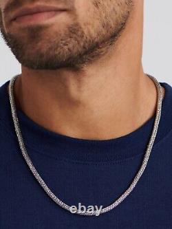 Collier en chaîne ronde en argent sterling Foxtail DEVATA 4mm FTT5240 taille 18