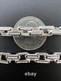 Collier ou bracelet en chaîne Rolo Hermes en argent sterling 925 de 7,5 mm de triangle