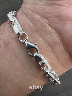 Collier ou bracelet en chaîne Rolo Hermes en argent sterling 925 de 7,5 mm de triangle