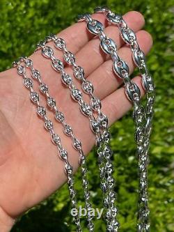 Collier ou bracelet en chaîne de maillon marin bombé en argent sterling 925 de 6 à 12 mm de large et de 7 à 30 pouces de long.