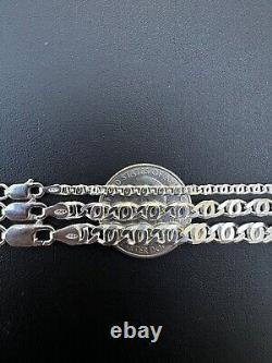 Collier ou bracelet en chaîne en œil de tigre naturel en argent sterling 925 massif ITALIE