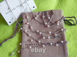 David Yurman Blanc Sterling Silver Pearl Fermoir 60 Collier De Chaîne