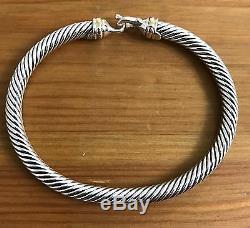 David Yurman Boucle Câble Bracelet Petite Taille Avec De L'or 5mm Argent 925 Sterling