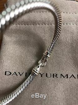 David Yurman Boucle Câble Bracelet Petite Taille Avec De L'or 5mm Argent 925 Sterling