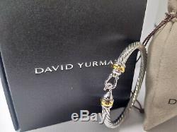 David Yurman Bracelet Femme Boucle Cable Avec De L'argent Sterling Or 925 Nouveau