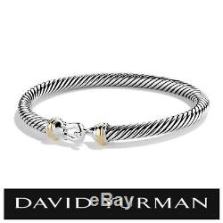 David Yurman Câble Bracelet Boucle Avec 5 MM En Or 18 Carats Argent 925 (s)
