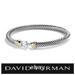 David Yurman Cable Buckle Bracelet Avec Or 18k 5mm 925 Argent Sterling (l)