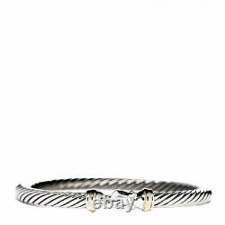 David Yurman Cable Buckle Bracelet Avec Or 5mm 925 Argent Sterling M