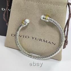 David Yurman Câble Classic 5mm Bracelet Avec Perles, Argent Sterling & Or 14k