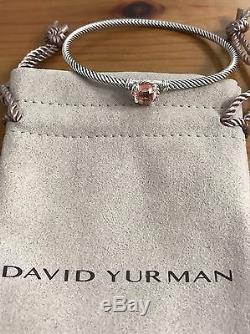 David Yurman Châtelaine Bracelet Avec Morganite Argent 925 3mm