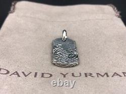 David Yurman Men’s Waves Sterling Silver Dog Tag (26mmx15mm) 450 $ Nwot