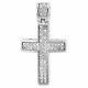 Diamond Cross Pendentif Mini Jesus. 925 Sterling Argent Pave Charm 2.33 Ct. 1.10