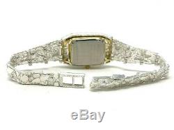 Femmes Argent 925 Nugget Geneve Diamond Watch 6.5 24 Grammes