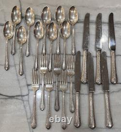 Fiançailles Argent Sterling Vaisselle Plate 22 Pièces