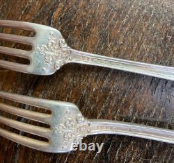 Fourchette de dîner Antique Sterling REED & BARTON L'ELEGANTE 1900 avec monogramme Lot de 2