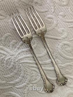 Fourchette de dîner Antique Sterling REED & BARTON L'ELEGANTE 1900 avec monogramme Lot de 2