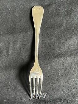 Fourchette de dîner en argent sterling Malmaison par Christofle France 8 1/8