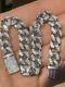 Hommes Miami Cuban Link Bracelet Solid 925 St Sterling Argent Icy Diamants 10mm