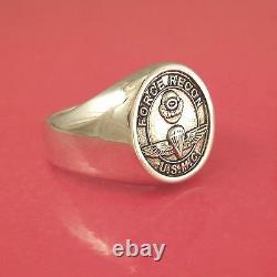 Marine Usmc Force Recon Ring Argent Sterling Solide
