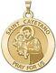 Médaille Religieuse Ronde Saint Cayetano 14k Or Jaune Ou Blanc Ou Argent Sterling