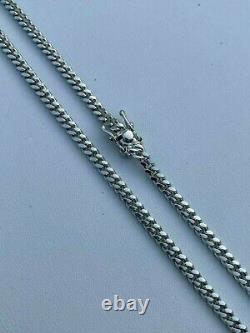 Men’s Miami Cuban Chain Solid 925 Sterling Silver 4mm 18-30 Box Lock Collier