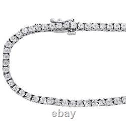 Mens 1 Row Necklace Genuine Diamond Link Choker Chain 18 Sterling Silver 1/2 Ct