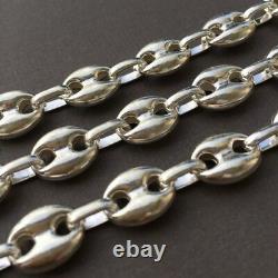 Mens Mariner Puffed Link Chain Colliers 14mm 69gr 925 Silver Sterling 26inch