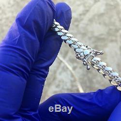 Mens Solid Real Argent 925 Miami Cuban Chain Link Italie Collier 20