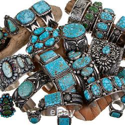 Natif Bijoux Américain Lot Turquoise En Argent Sterling Bague Bracelet Scrap Pas