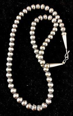 Navajo Pearls Navajo Amérindiens 7mm Collier De Perles D’argent Sterling 24 Vente 391