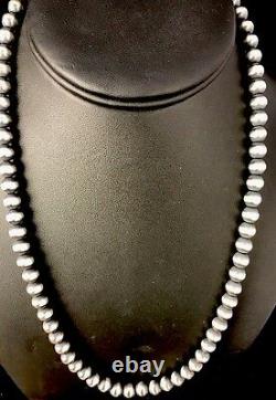 Navajo Pearls Navajo Amérindiens 7mm Collier De Perles D’argent Sterling 24 Vente 391
