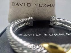 Nouveau David Yurman Sterling Argent 14k Gold X Crossover Double Bracelet De Câblodistribution