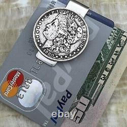 Nouveau porte-monnaie avec clip pour billets de crédit en argent sterling 925 et Dollar Morgan en argent 90%