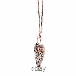 Pendentif Diamond Heart De 1/2 Ct En Argent Sterling Plaqué Or Rose 14k, 18