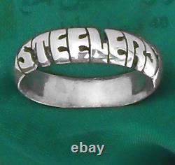 Pittsburgh Steelers Sterling Silver Ring, N’importe Quelle Taille