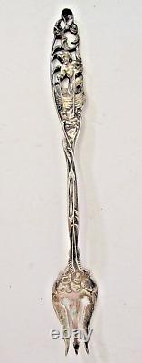 Rare Maynard & Co Argent Sterling 925 Travaux de Cupidon Cocktail Olive Fork